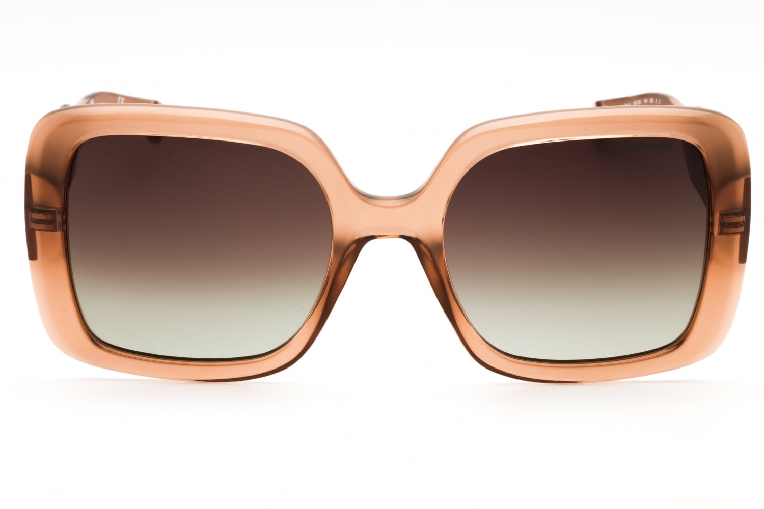 Polaroid Brown Translucent Oversized Square Sunglasses with Yellow Case Polaroid Sunglasses PLD-6223-S-X 09Q/LA main image 4