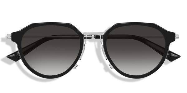 Bottega Veneta BV1331S - Black Silver, Acetate, Round frame