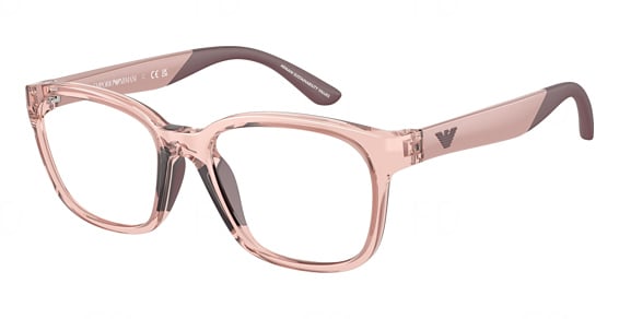 EMPORIO ARMANI KIDS EK3003F - Shiny Transparent Pink, Acetate, Oval frame