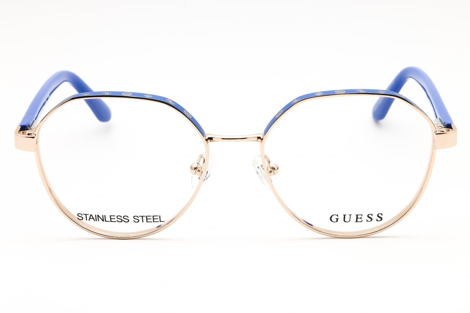 Guess GU50124 Unisex Eyeglasses Frames RXABLE 074 Shiny Gold & Pink. NWT Guess Glasses GU-50124 032 main image 2