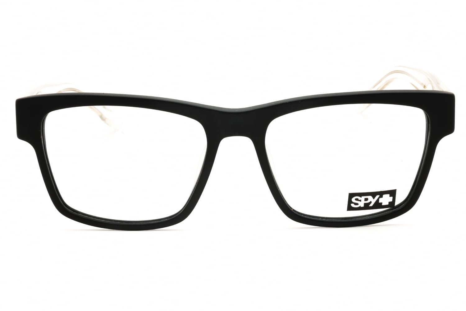 SPY WESTON 56 - Matte Black Gloss Crystal, Acetate, Rectangle frame