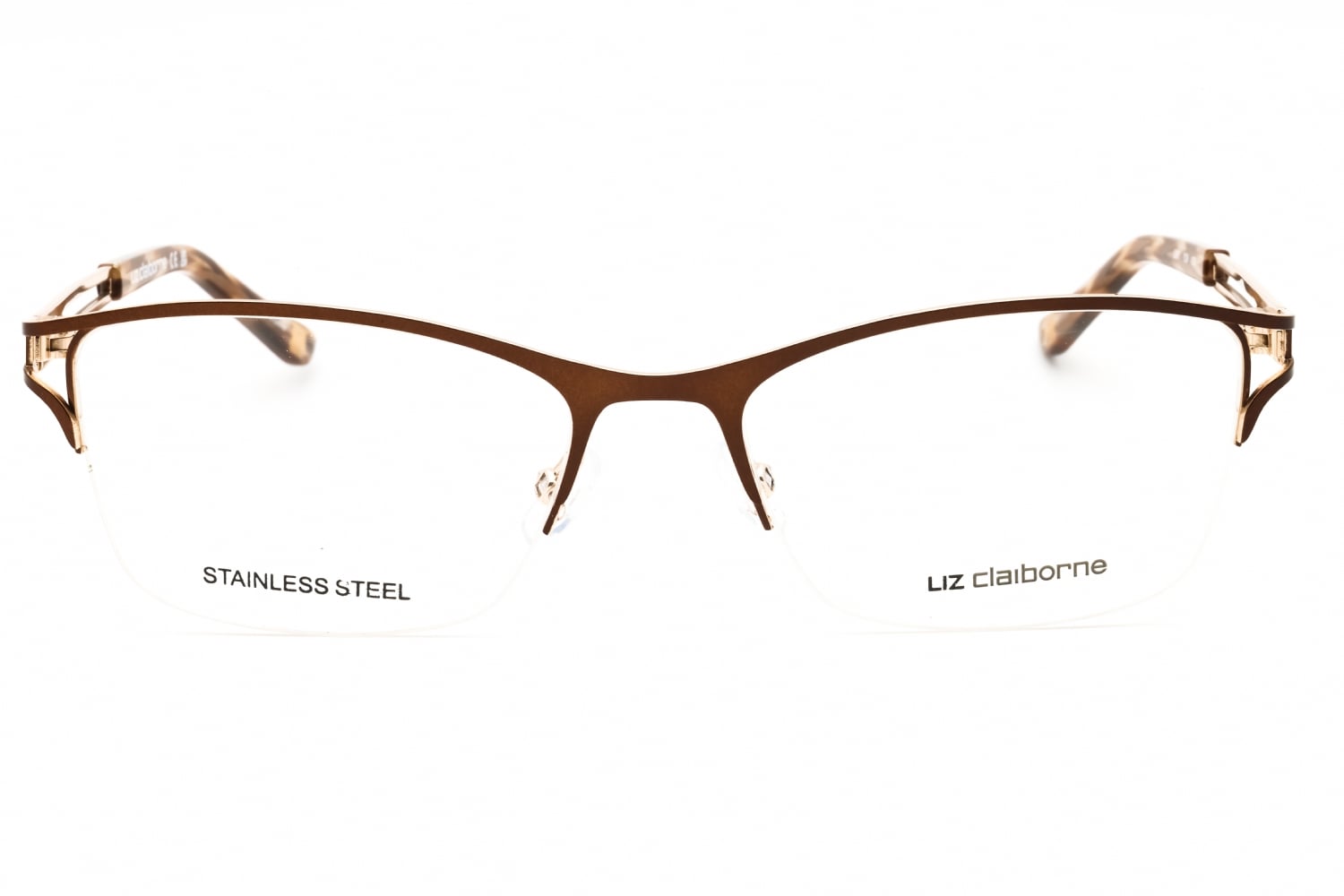 Liz Claiborne L 661 - Matte Brown, Stainless Steel, Rectangle frame
