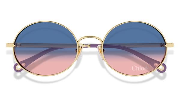 Chloe CH0326S - Gold, Metal, Round frame