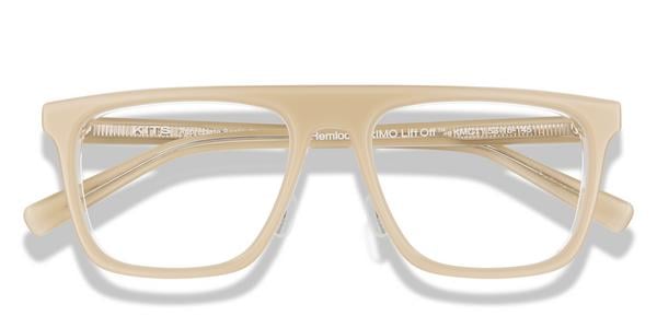 KITS Hemlock Primo Lift-off™ - Oatmeal / White /Clear, Acetate, Flat-Top frame