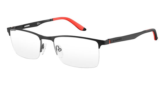 Carrera CA 8810/US - Bksmtdkrt, Stainless Steel, Rectangle frame