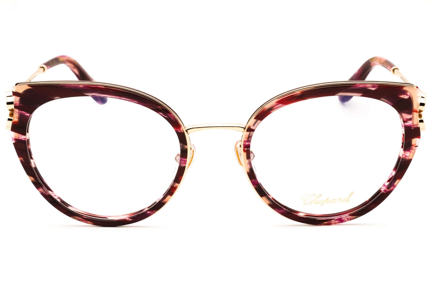 Chopard VCH367V - Shiny Streaked Burgundy, Metal, Cat Eye frame