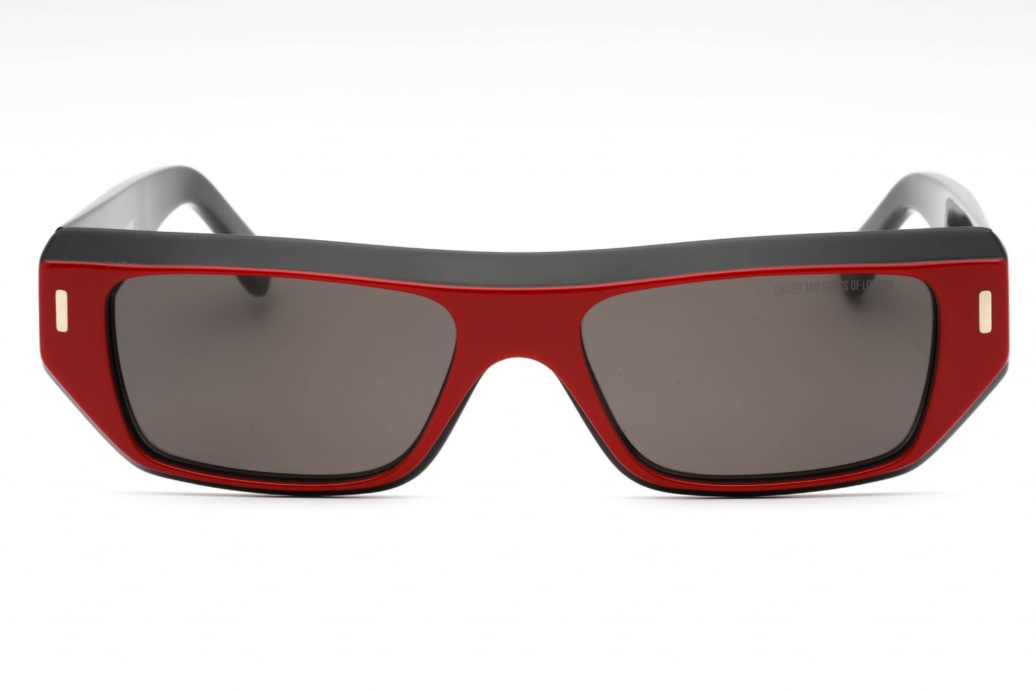 Cutler and Gross CGSN1367 - RED ON Black, Acetate, Rectangle frame