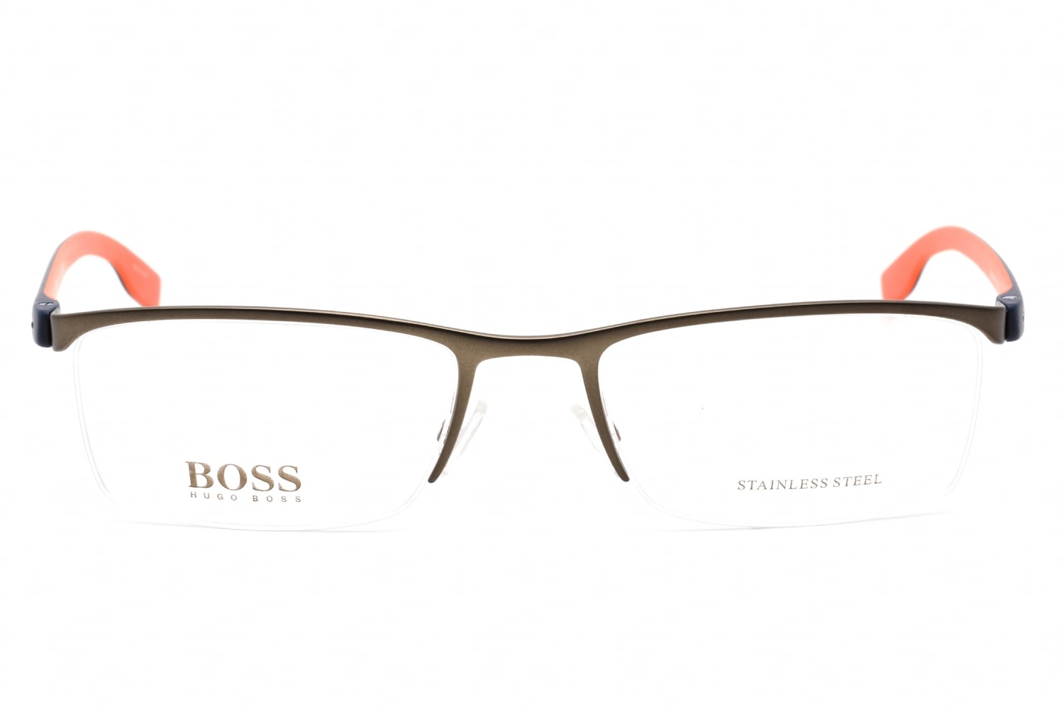 Hugo Boss 0610/N - Matte Grey Blue, Metal, Rectangle frame