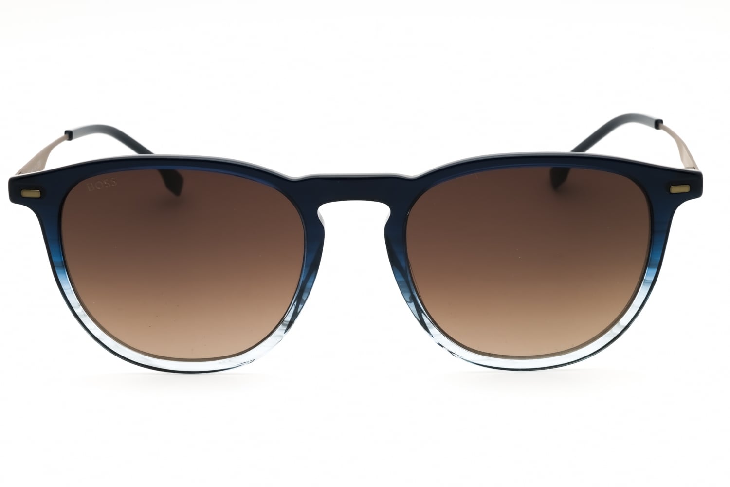 Hugo Boss BOSS 1639/S - Blue Horn Ruthenium, Plastic, Round frame