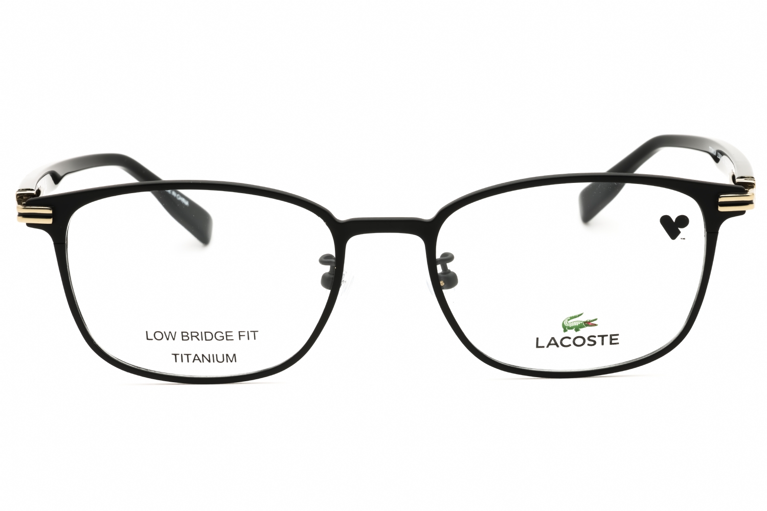 Lacoste L2530LB - Satin Black, Titanium, Oval frame