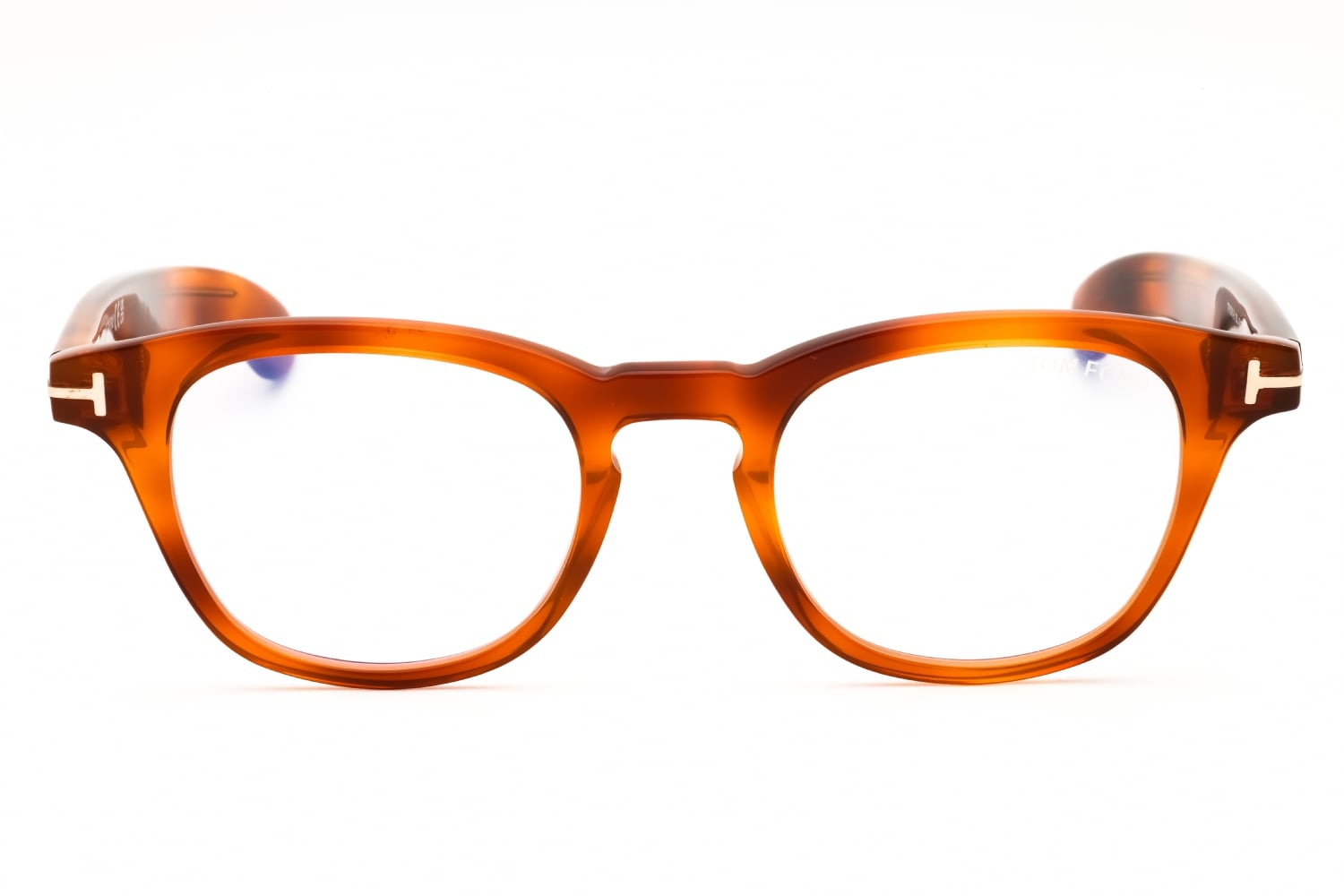 Tom Ford FT5976-B - Blonde Havana/clear, Acetate, Round frame