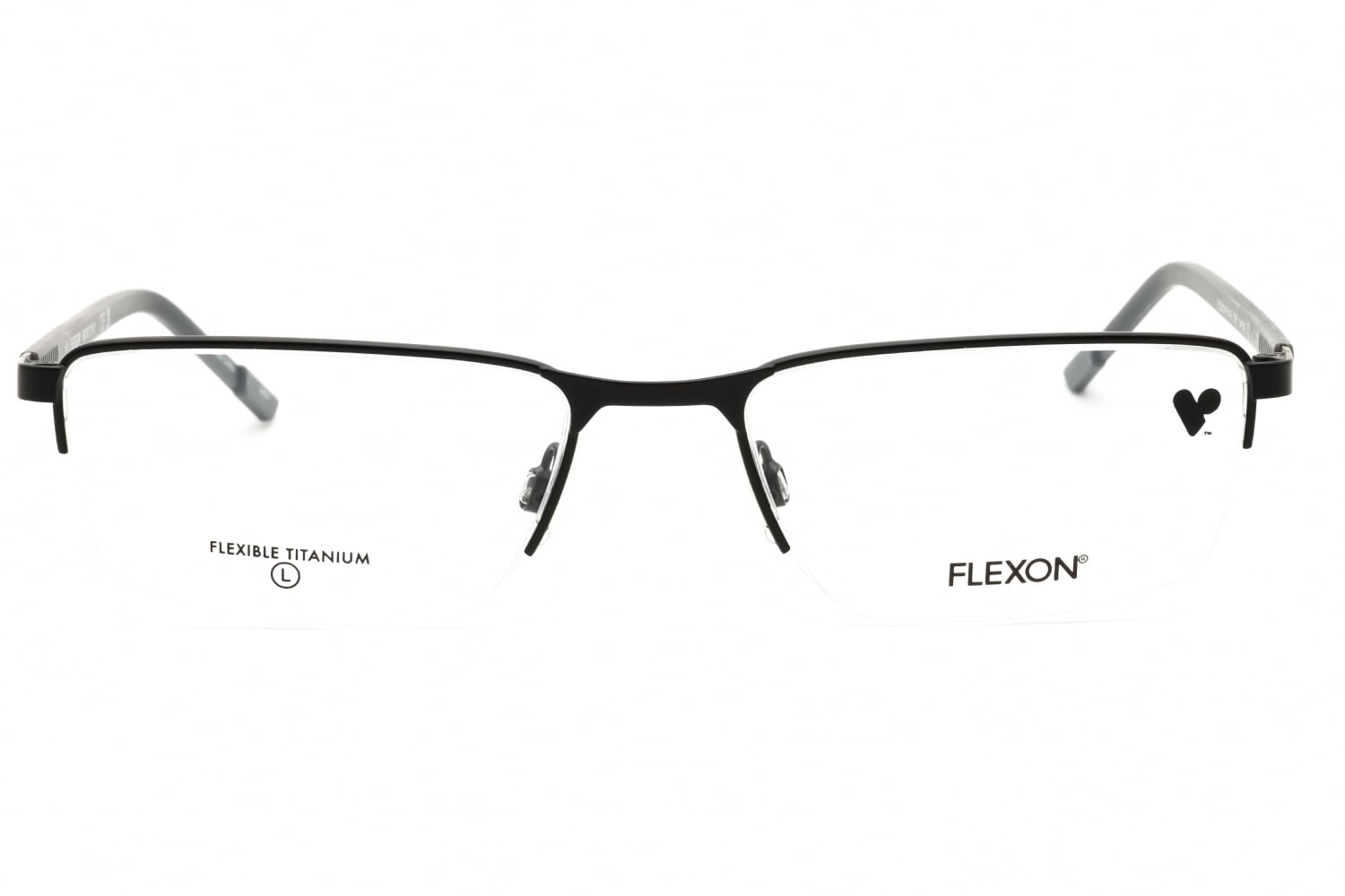 Flexon FLEXON E1146 - Satin Black/ Grey, Metal, Rectangle frame