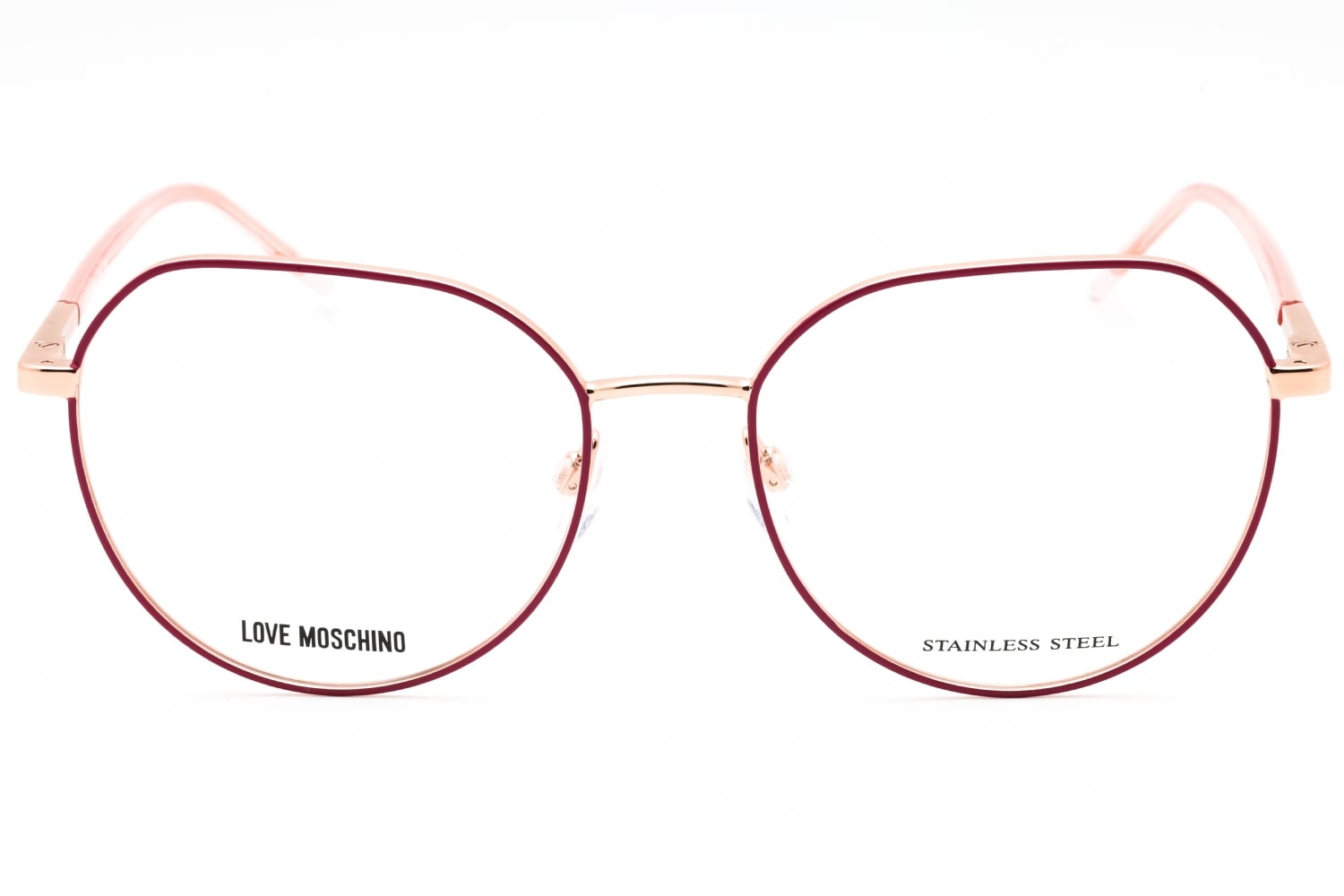 Moschino MOL560 - Pink Gold, Metal, Round frame
