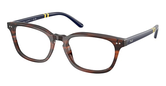 Polo PH2294 - Shiny Striped Brown, Plastic, Oval frame