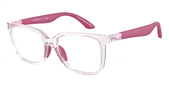 EMPORIO ARMANI KIDS EK3006 - Shiny Transparent Pink, Acetate, Oval frame