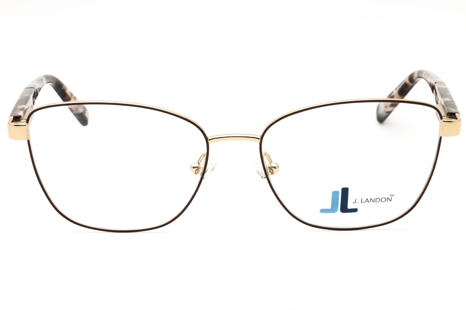 J. Landon JL5008 - Matte Dark Brown, Metal, Cat Eye frame