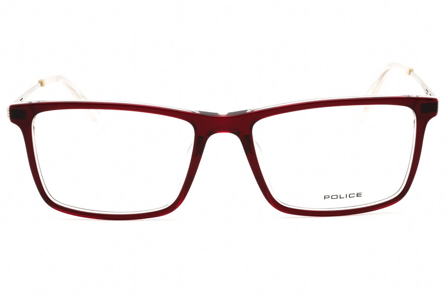 Police VPLD08 - Bordeaux Top/crystal, Acetate, Rectangle frame