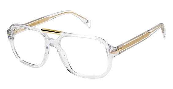 David Beckham DB 7108 - Crystal Gold, Plastic, Rectangle frame