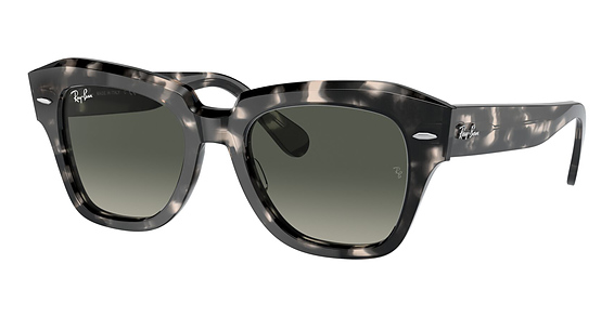 Ray-Ban State Street Black Frame RB2186 Green Lens Unisex New STATE STREET Sunglasses in Black and G-15 Green - RB2186  main image 3