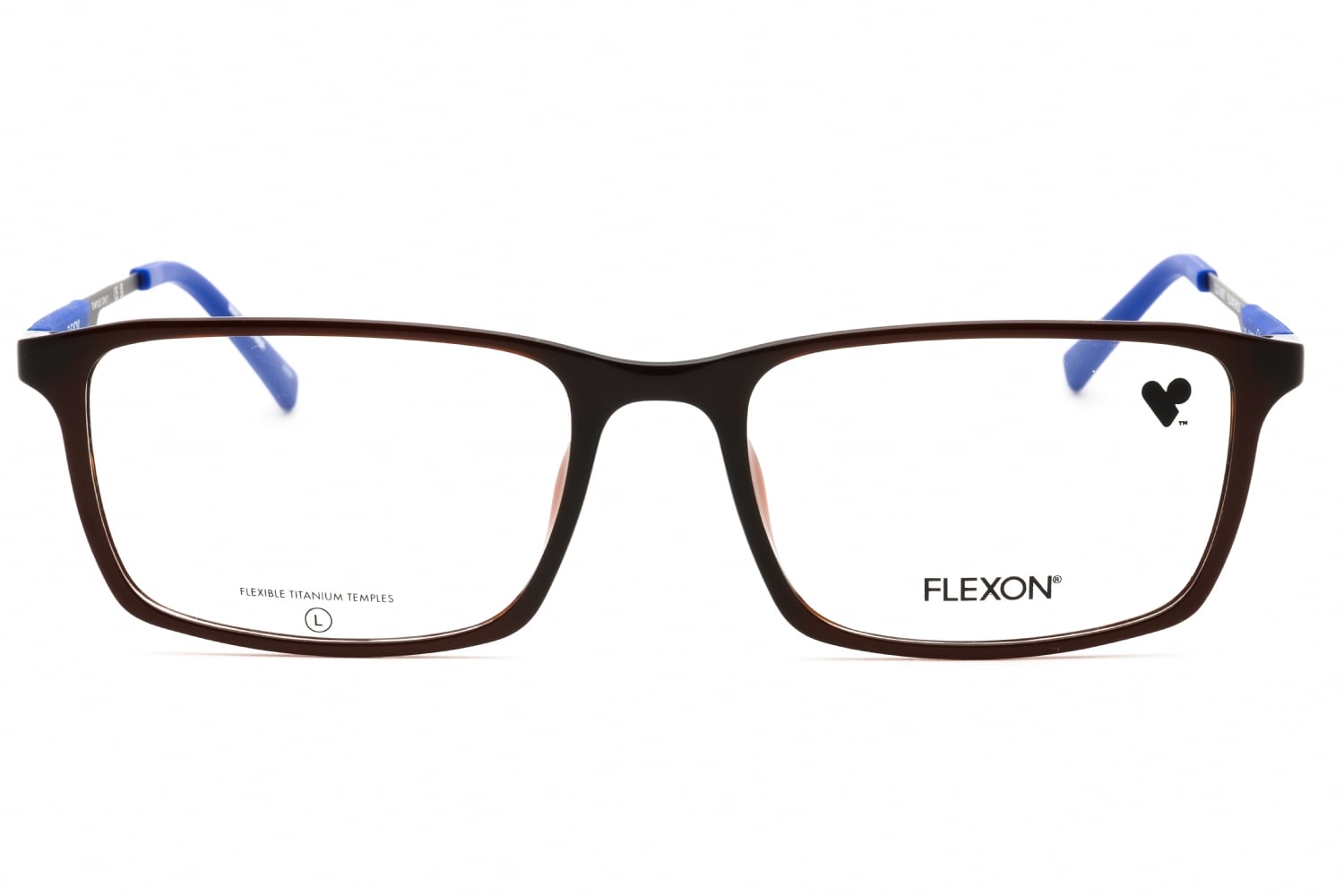 Flexon FLEXON EP8021 - Shiny Crystal Brown, Acetate, Rectangle frame
