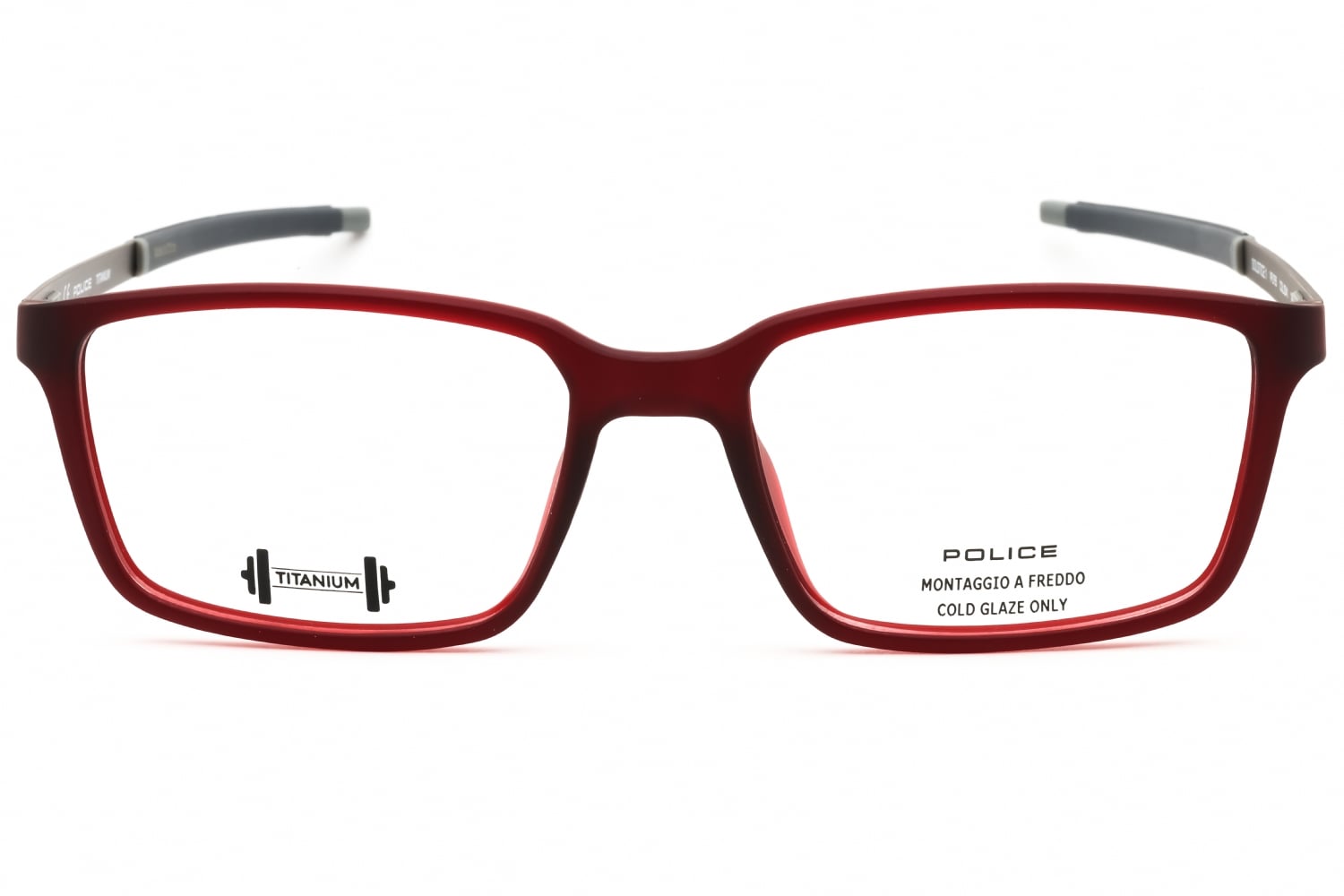 Police VPLF85M - Semi-matt RED, Acetate, Rectangle frame