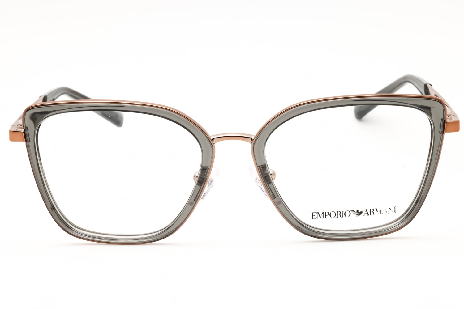 Emporio Armani 0EA1152 - Shiny Rose Gold/transparent Grey, Metal, Cat Eye frame
