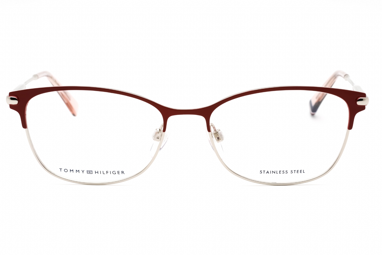 Tommy Hilfiger TH 1958 - Burgundy, Mixed Materials, Mixed Shapes frame