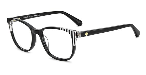 Kate Spade Joliet/3 - Blk Str Cr, Acetate, Rectangle frame