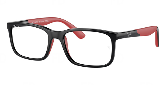 Ray-Ban RY1621F - Black ON Rubber RED, Acetate, Rectangle frame