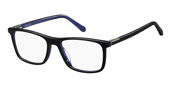 Fossil FOS 7076 - Black Blue, Acetate, Rectangle frame