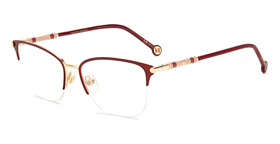 Carolina Herrera CH 0033 - Gold Burgundy, Stainless Steel, Rectangle frame