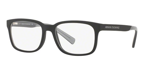 Armani Exchange AX3029 - Matte Black, Acetate, Rectangle frame