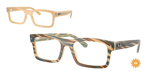 Ray-Ban RX5435 - Photo Striped Brown, Plastic, Rectangle frame