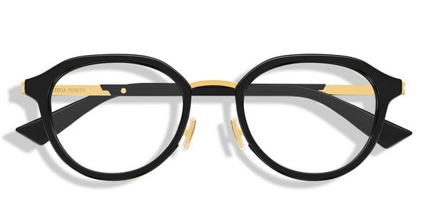 Bottega Veneta BV1377OA - Black Gold, Acetate, Round frame