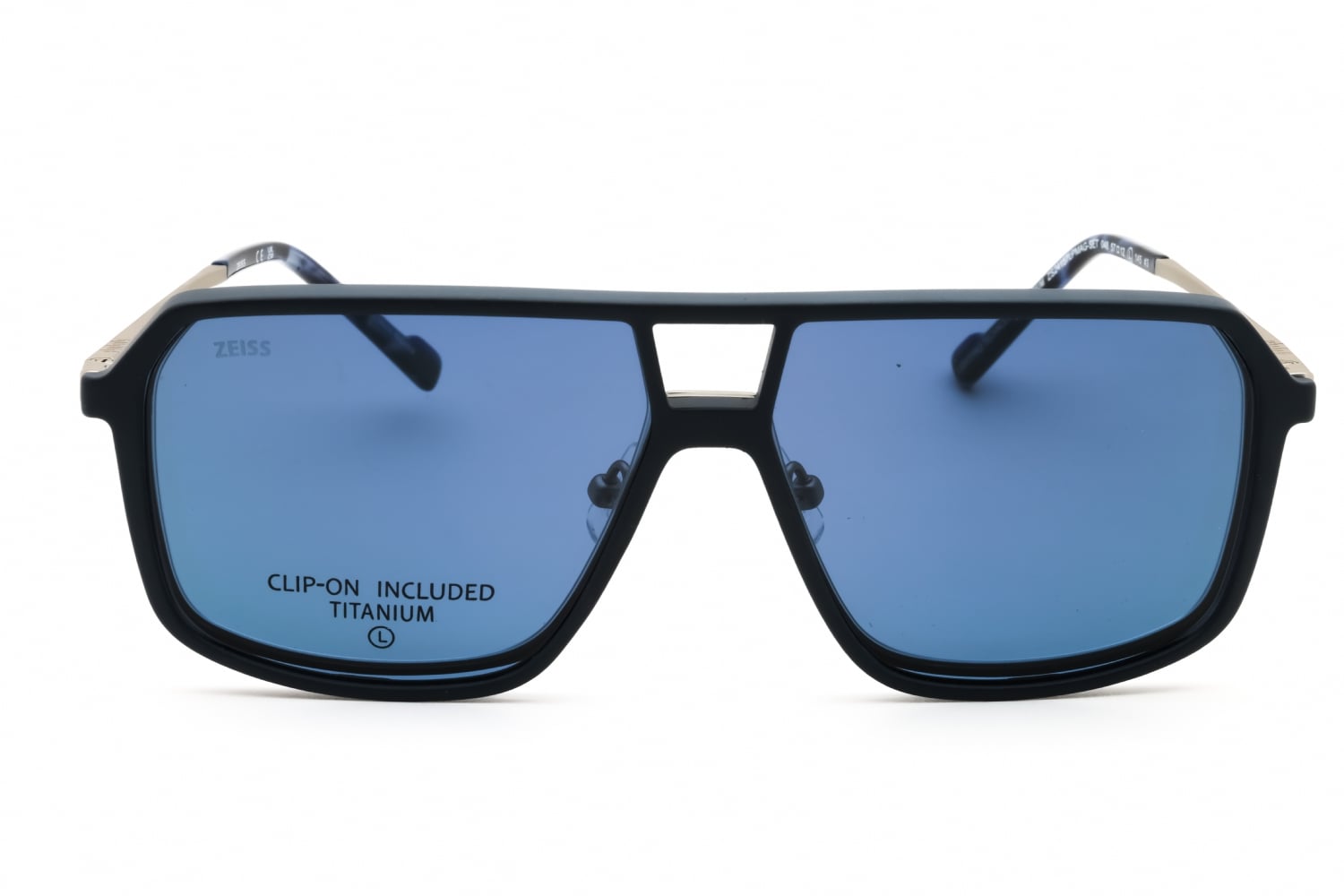 Zeiss ZS24157LP - Atin Silver/matte Blue, Titanium, Rectangle frame