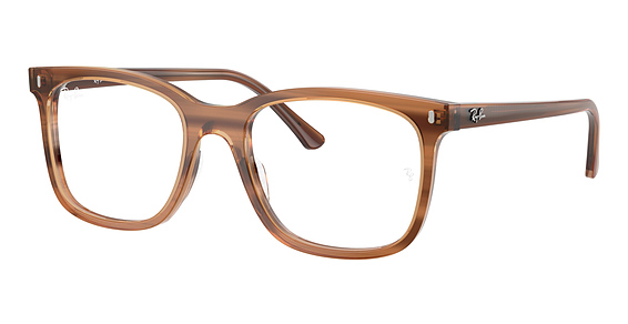 Ray-Ban RX5446 - Striped Brown, Plastic, Rectangle frame