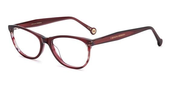 Carolina Herrera HER 0393 - Burgundy, Acetate, Oval frame