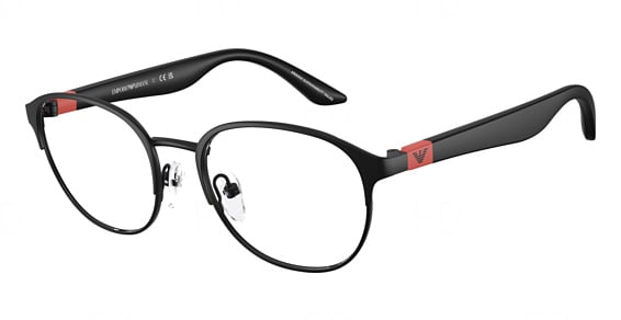 Emporio Armani EK1002 - Matte Black, Metal, Oval frame