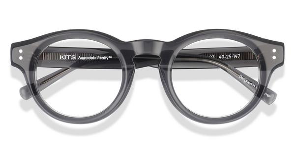 KITS Big Beau - Grey /  Silver, Acetate, Round frame