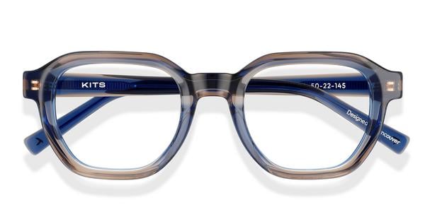 KITS Luxor - Brown / Blue, Acetate, D Frame frame