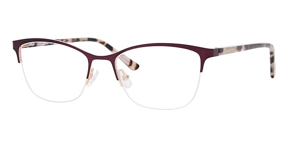Liz Claiborne L 697 - Matt Plum, Stainless Steel, Rectangle frame