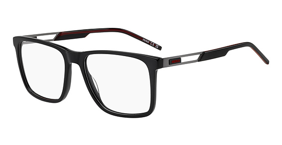 HUGO HG 1386/US - Black, Acetate, Rectangle frame