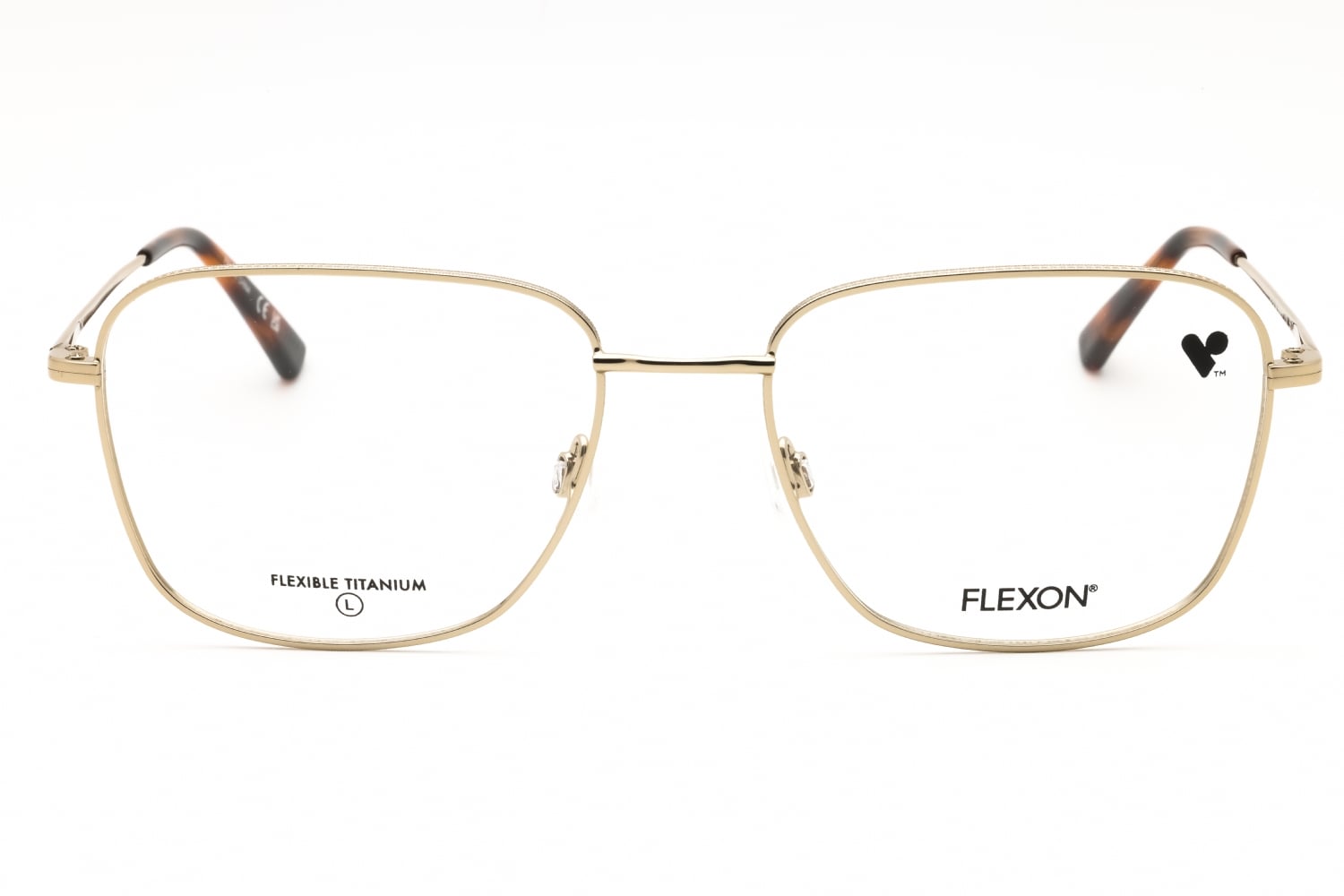 Flexon FLEXON H6075 - Gold, Metal, Rectangle frame