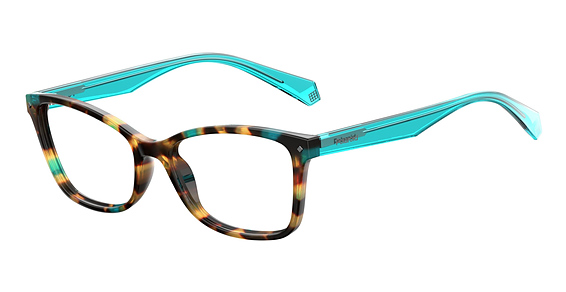 Polaroid PLD D320 - Havana Blue, Acetate, Rectangle frame