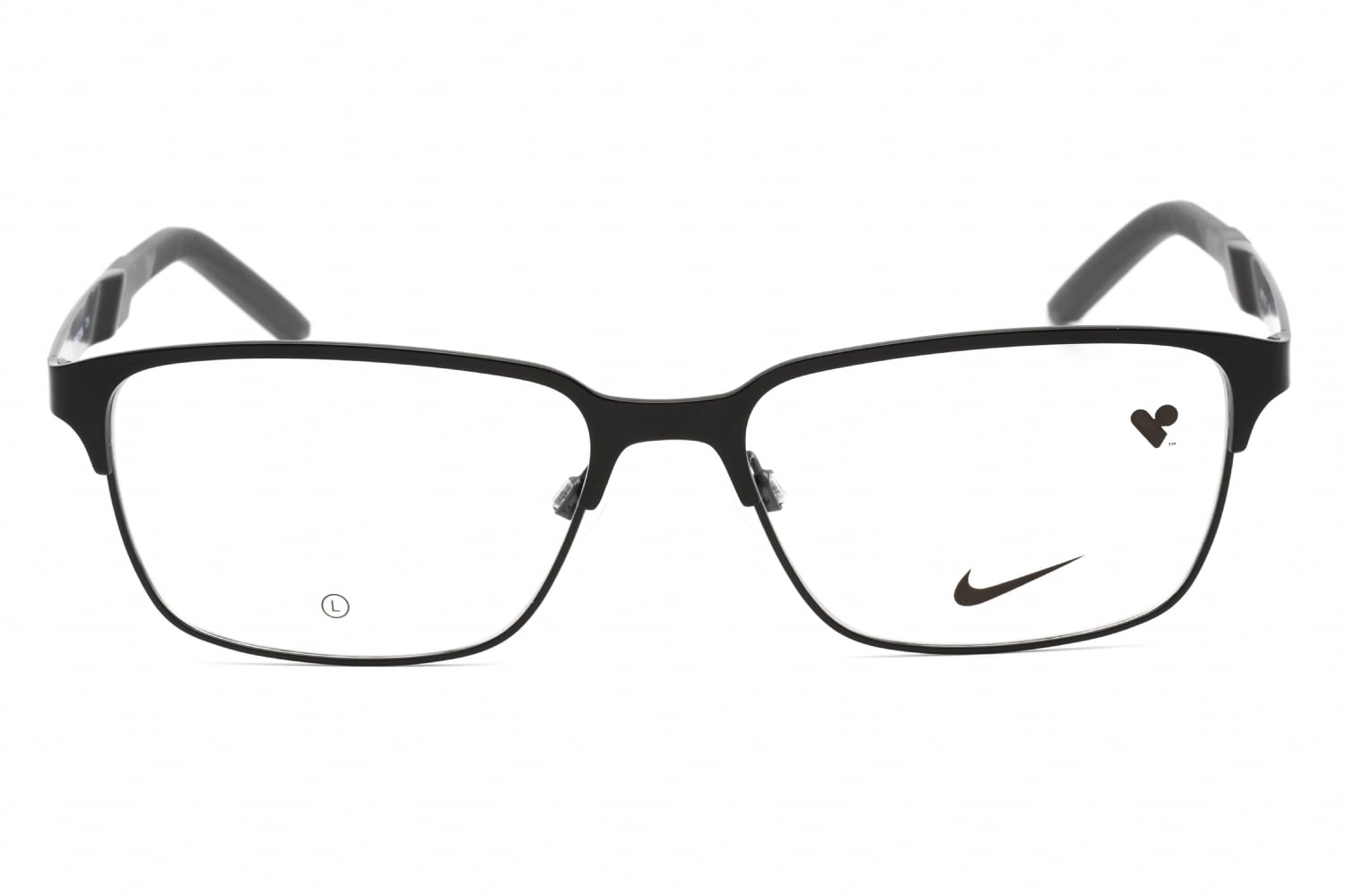 Nike NIKE 8213 - Satin Black/dark Grey, Metal, Rectangle frame