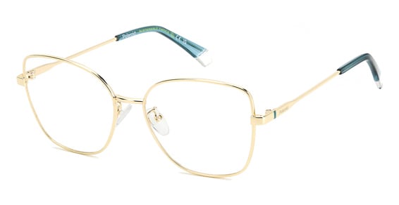 Polaroid PLD D521/G - Gold Blue, Metal, Cat Eye frame