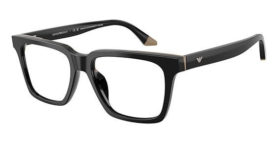Emporio Armani EA3272U - Shiny Black, Plastic, Rectangle frame