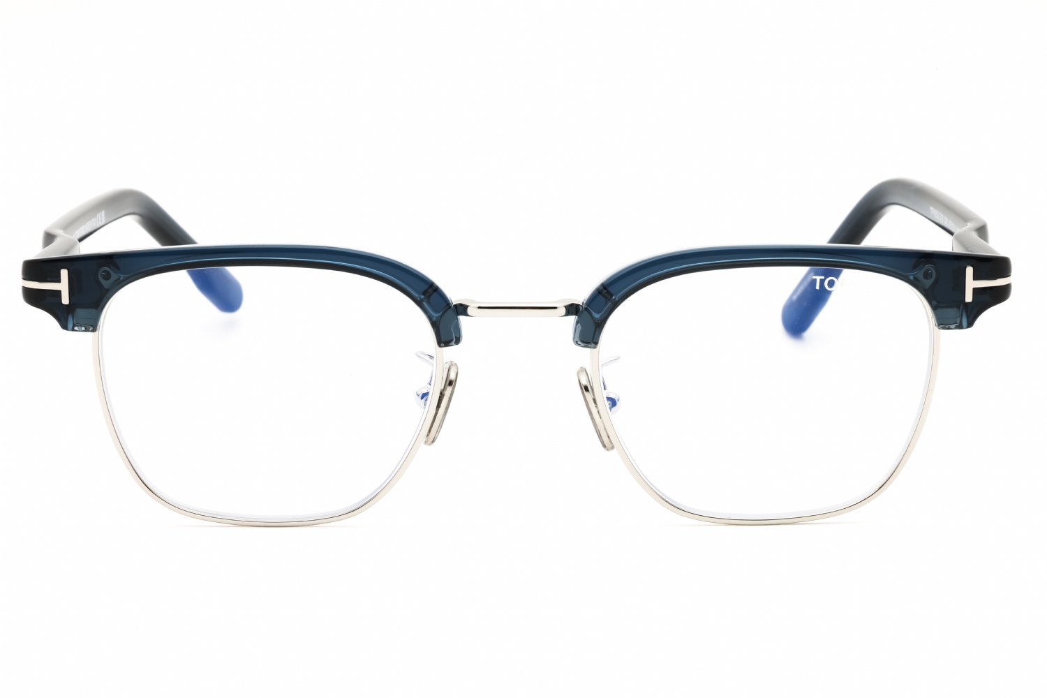 Tom Ford FT5932-D-B - Shiny Blue/clear, Acetate, Rectangle frame